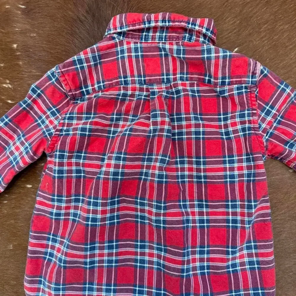 Ralph lauren red plaid button